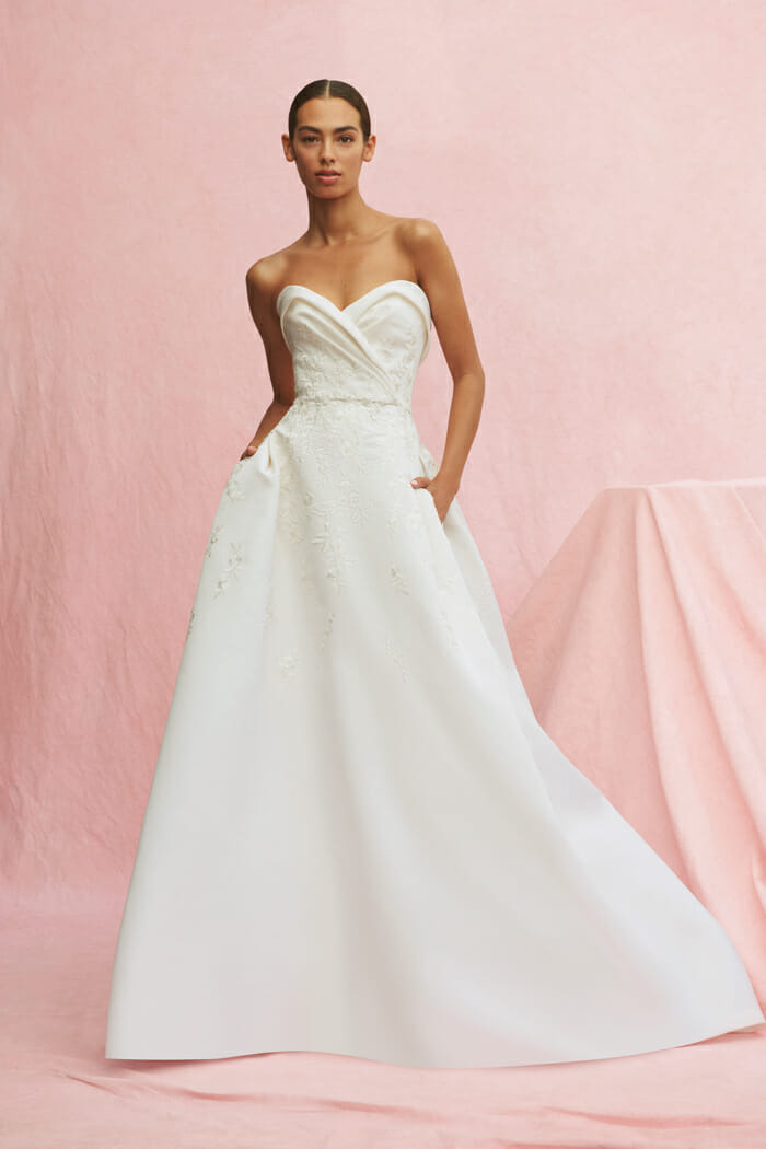 Carolina Herrera bridal gown bustier ball gown