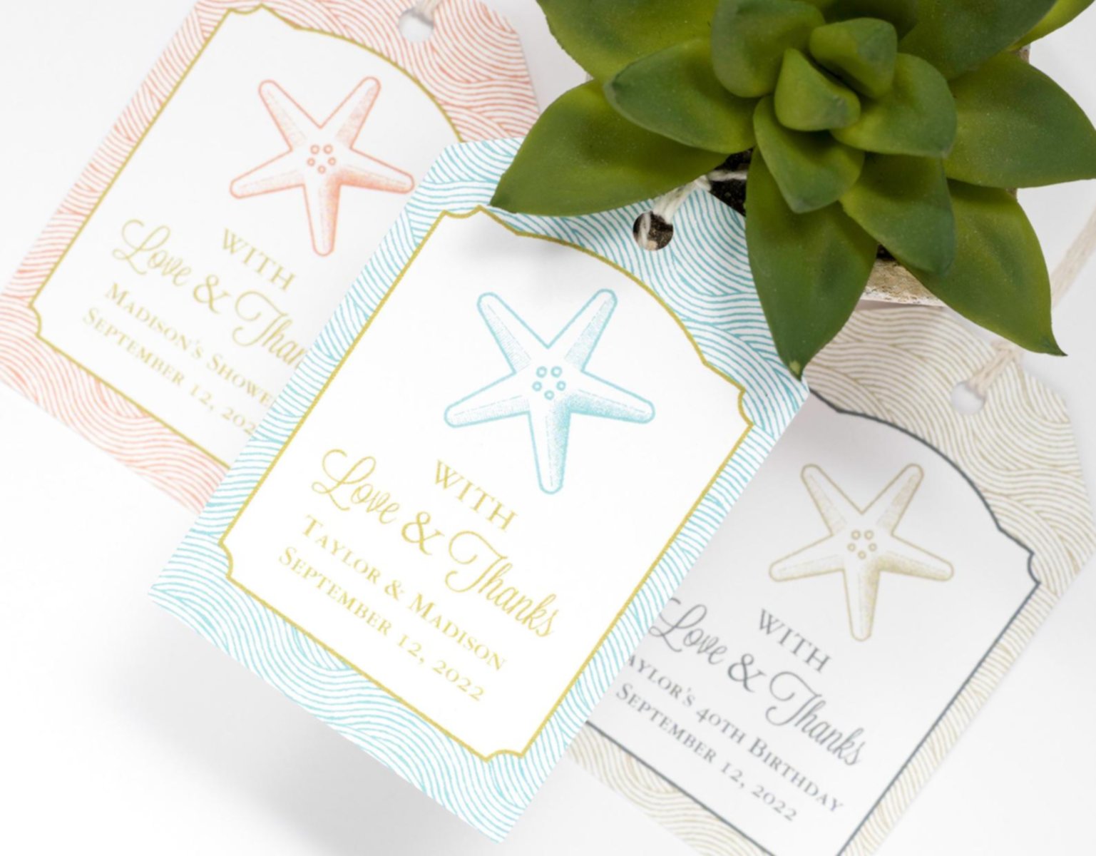 beach wedding favors tag